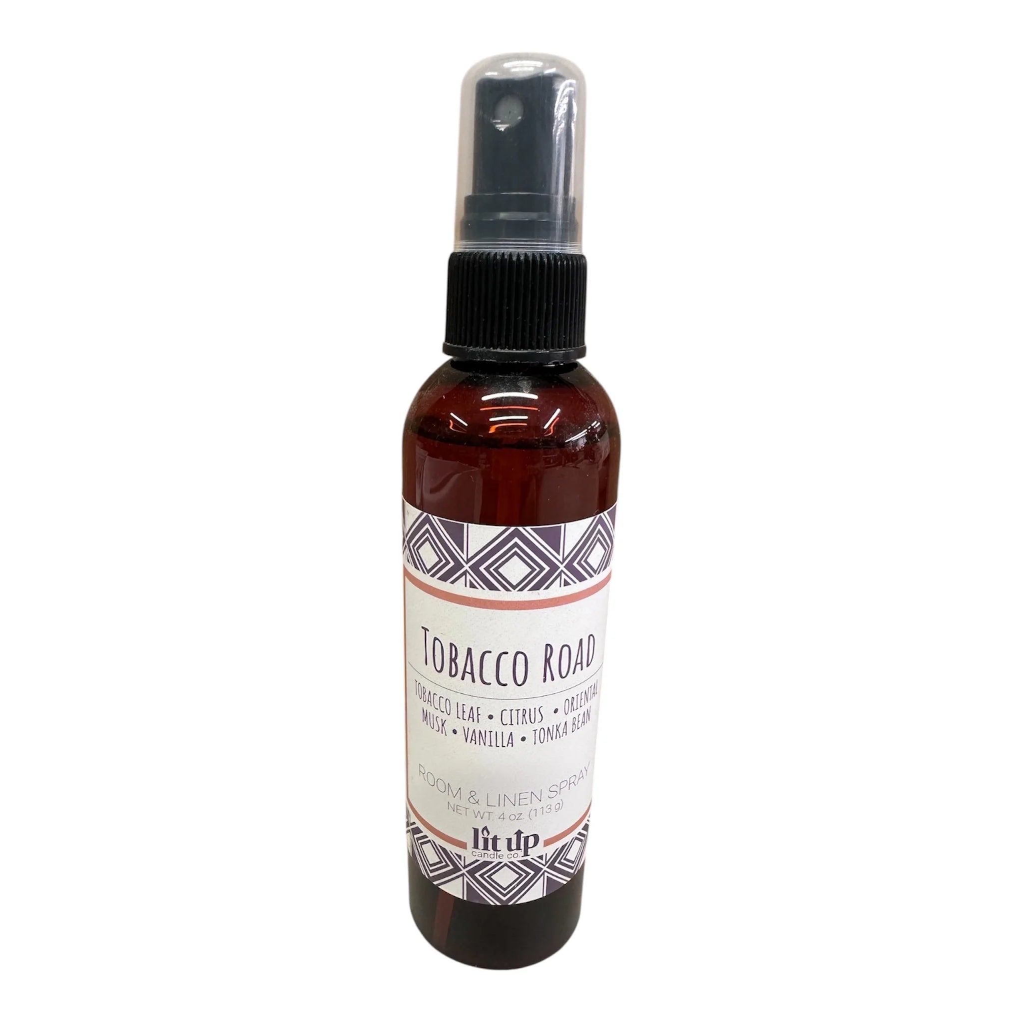 Lit Up Candle Co. Tobacco Road scented 4 oz. room & linen spray