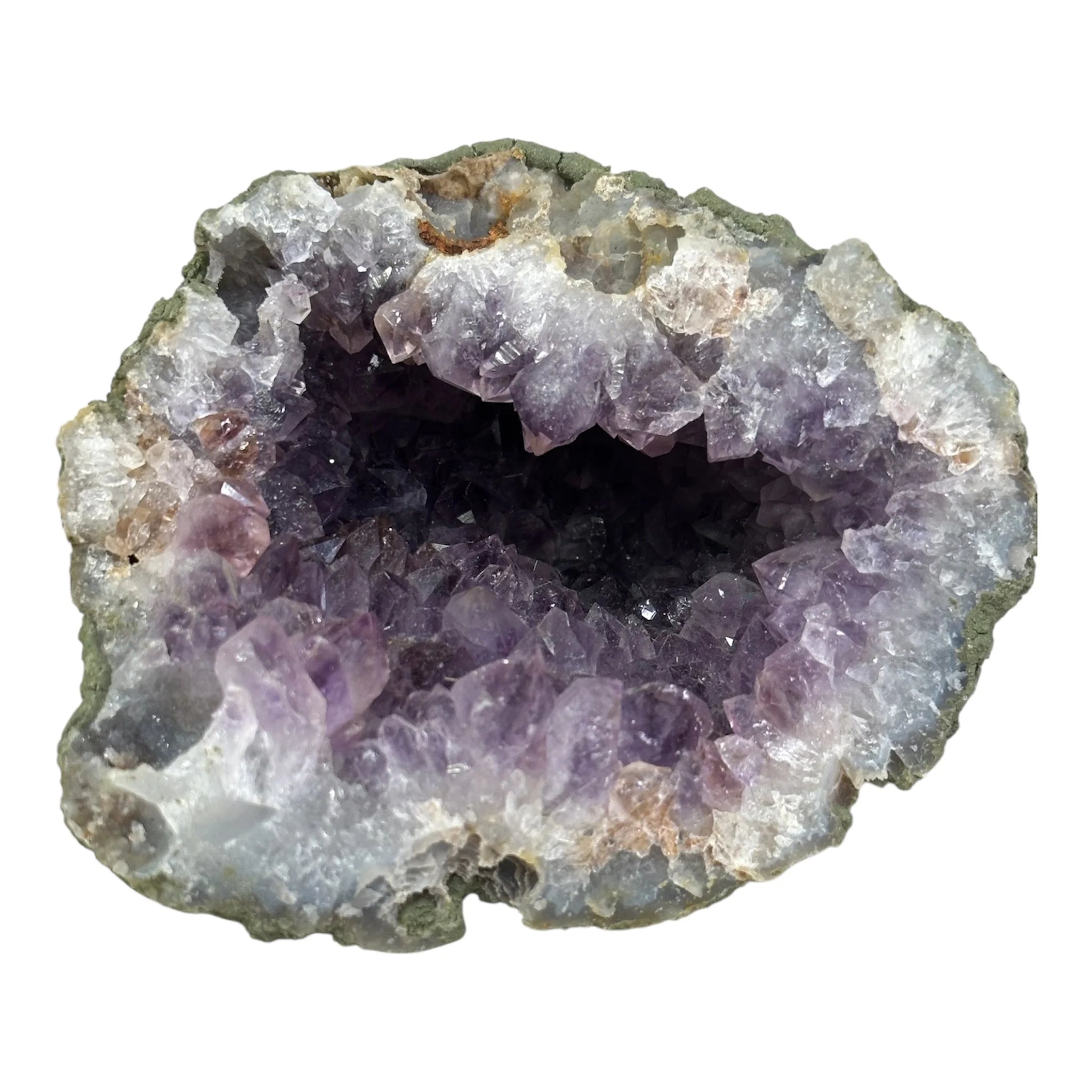Amethyst Geode Cave – 2.75" & 10 oz – Deep Purple with Natural Crystal Interior