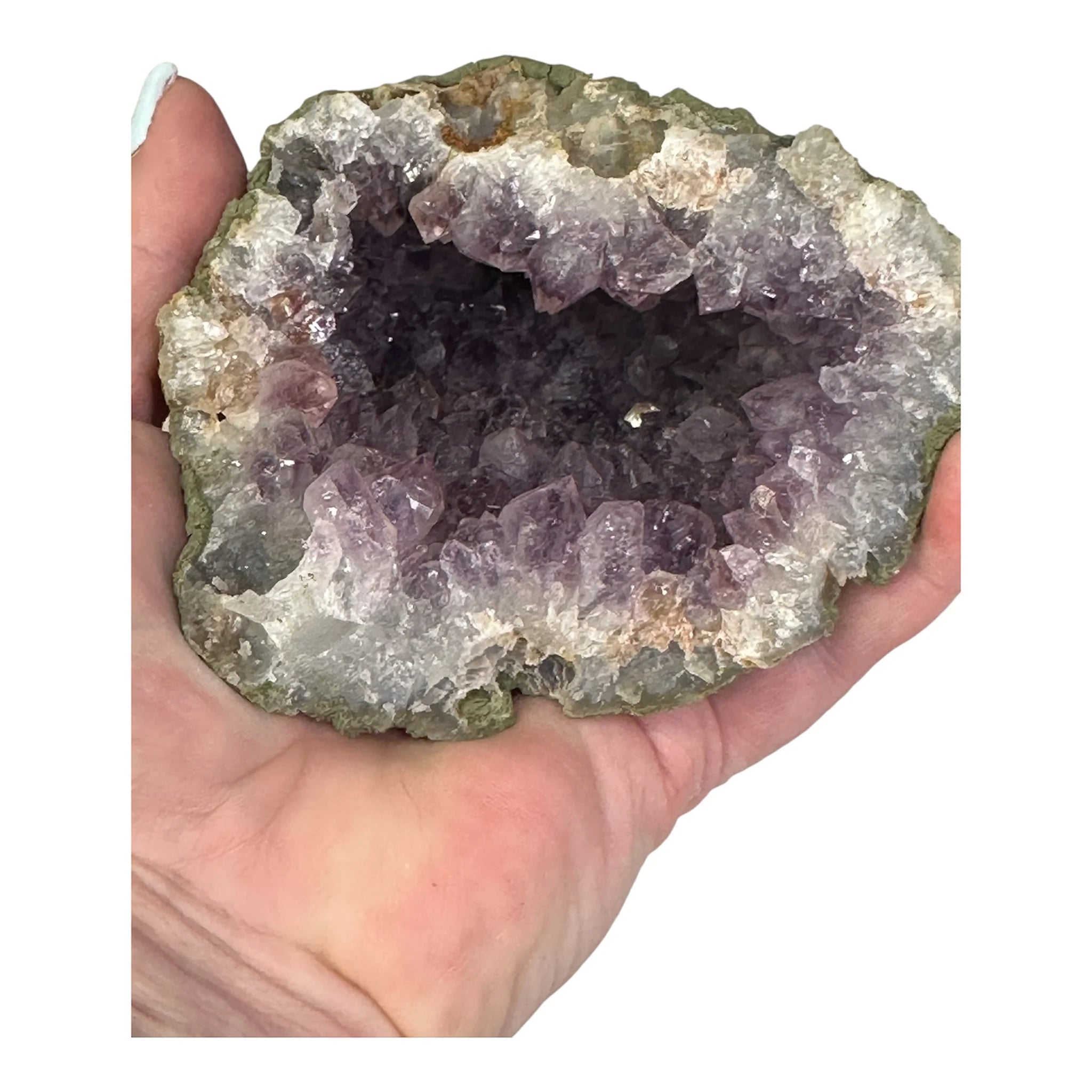 Amethyst Geode Cave – 2.75" & 10 oz – Deep Purple with Natural Crystal Interior