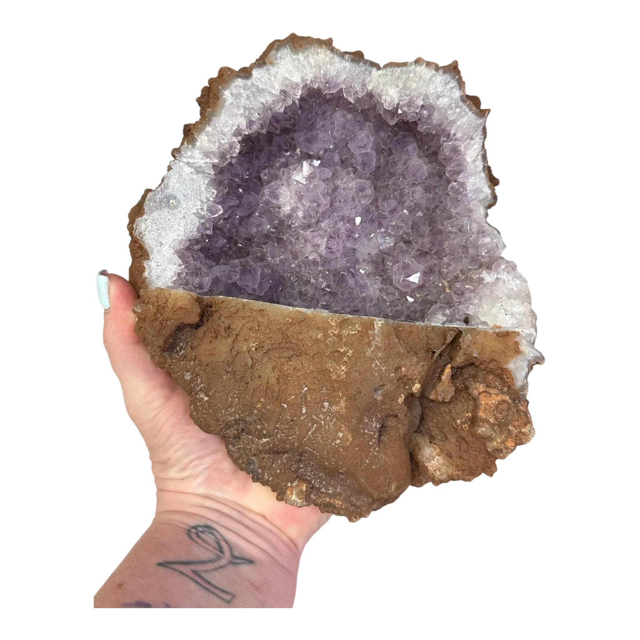 Large Amethyst Geode – 8" | 4 lb 7 oz Natural Cluster for Healing & Home Décor