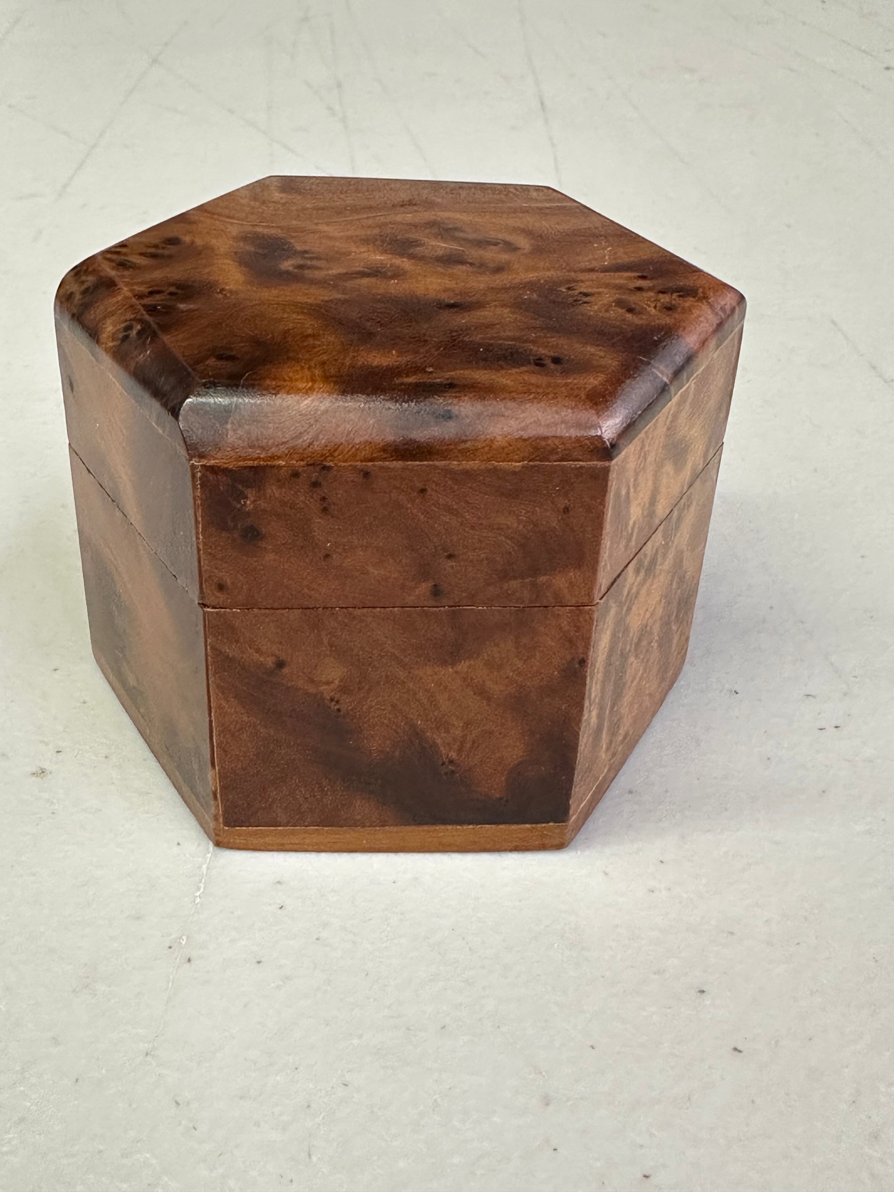 Hexagon Thuya Wood Box – Handcrafted in Morocco