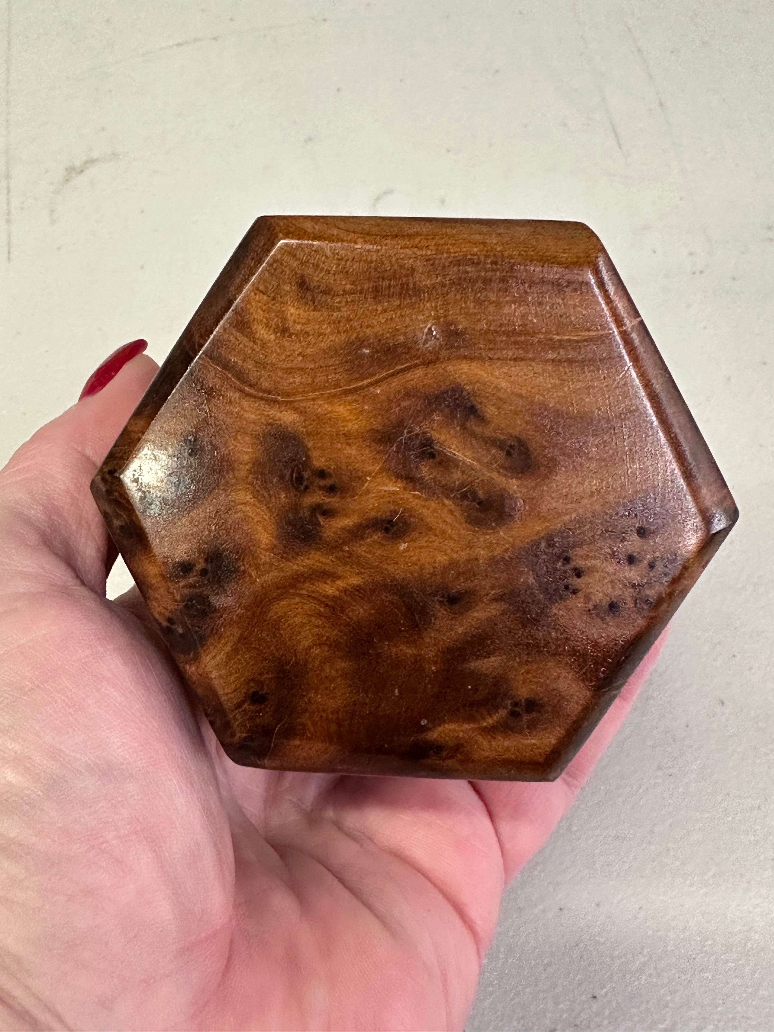 Hexagon Thuya Wood Box – Handcrafted in Morocco