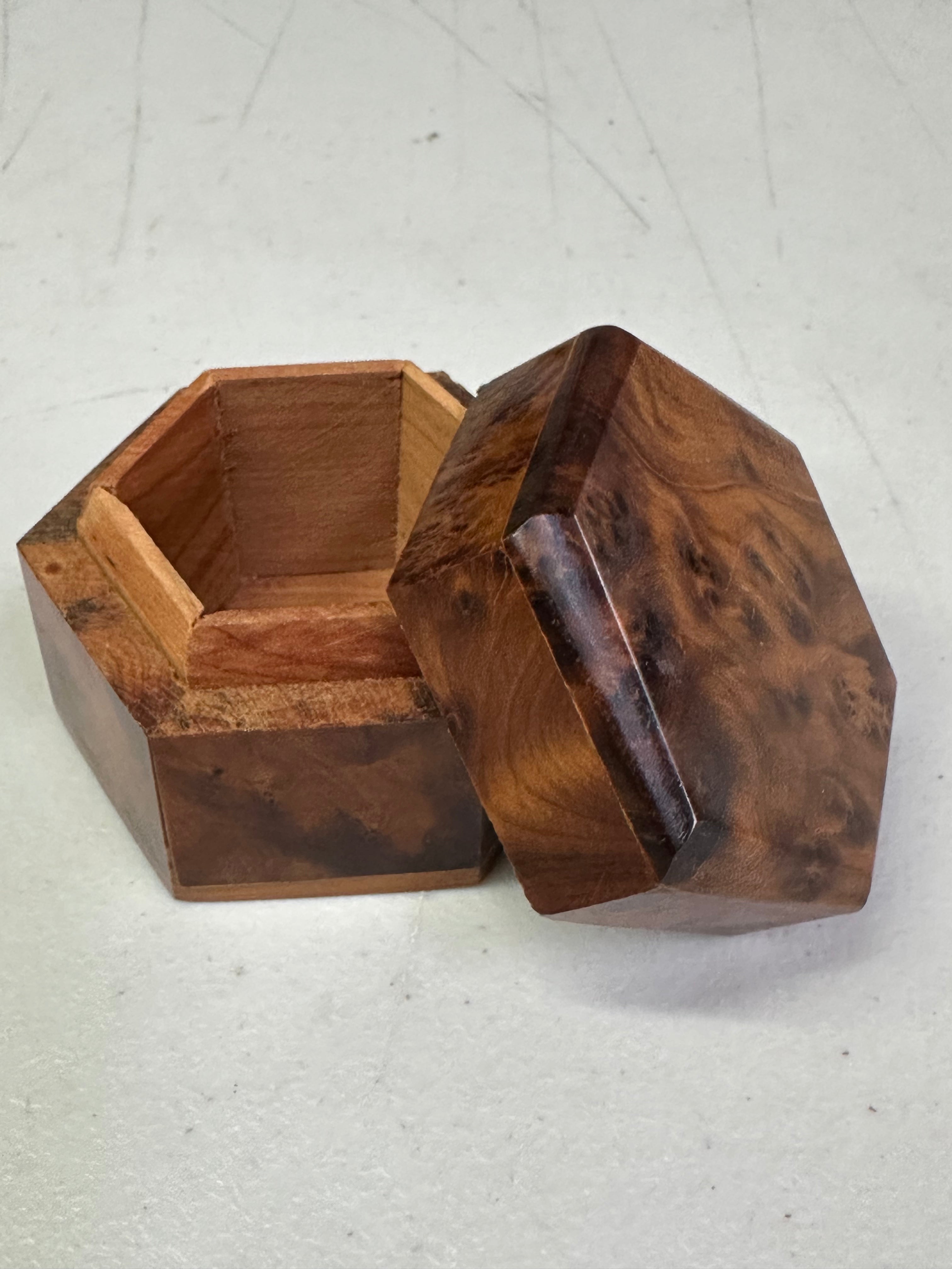 Hexagon Thuya Wood Box – Handcrafted in Morocco