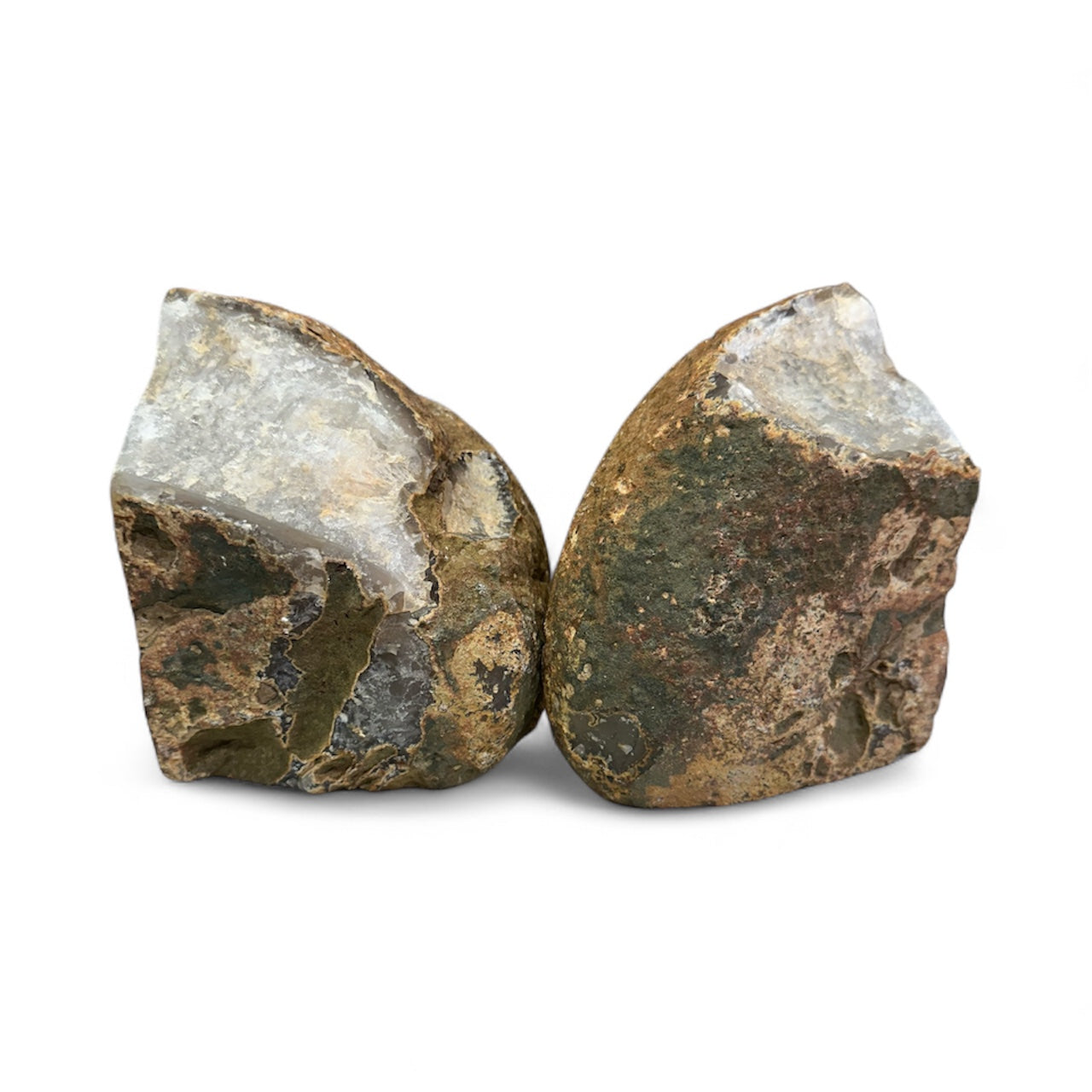 Blue and Brown Agate Bookends – 7 1/2 lbs – 5½” x 8” x 3”