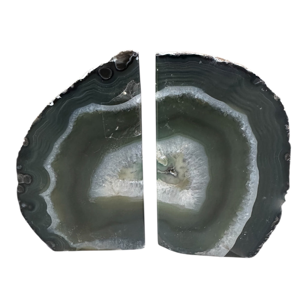 Green Agate Bookends – 4” x 5” x 3”
