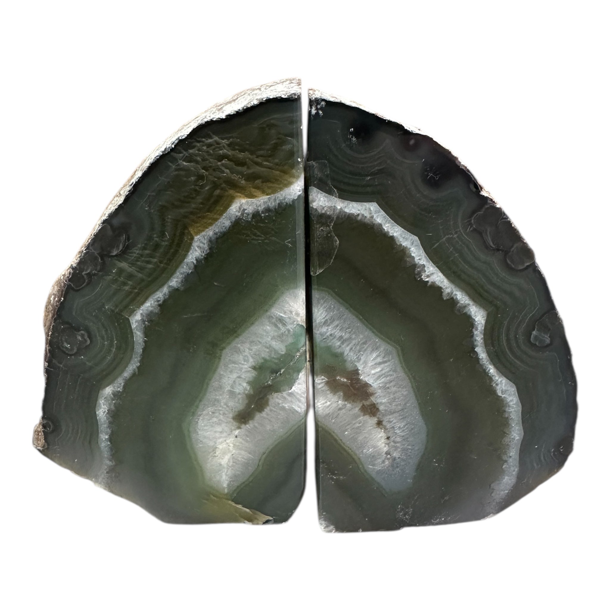 Green Agate Bookends – 4” x 5” x 3”